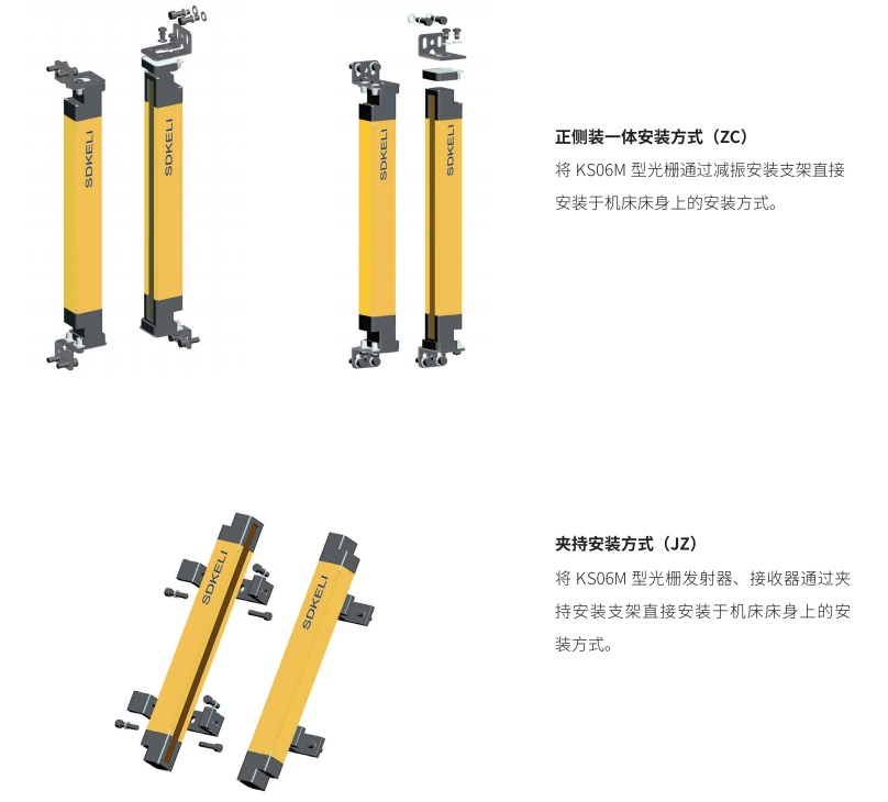 KS06M安全光栅安装方式图